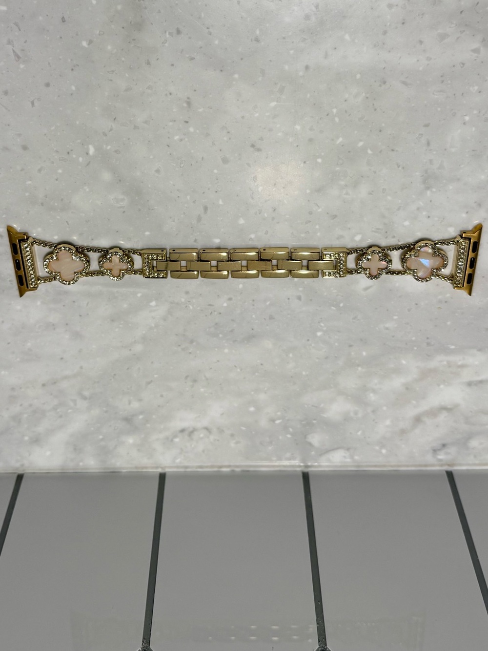 Gold Floral Crystal Bracelet Band for Apple Watch - Picture 3 of 7